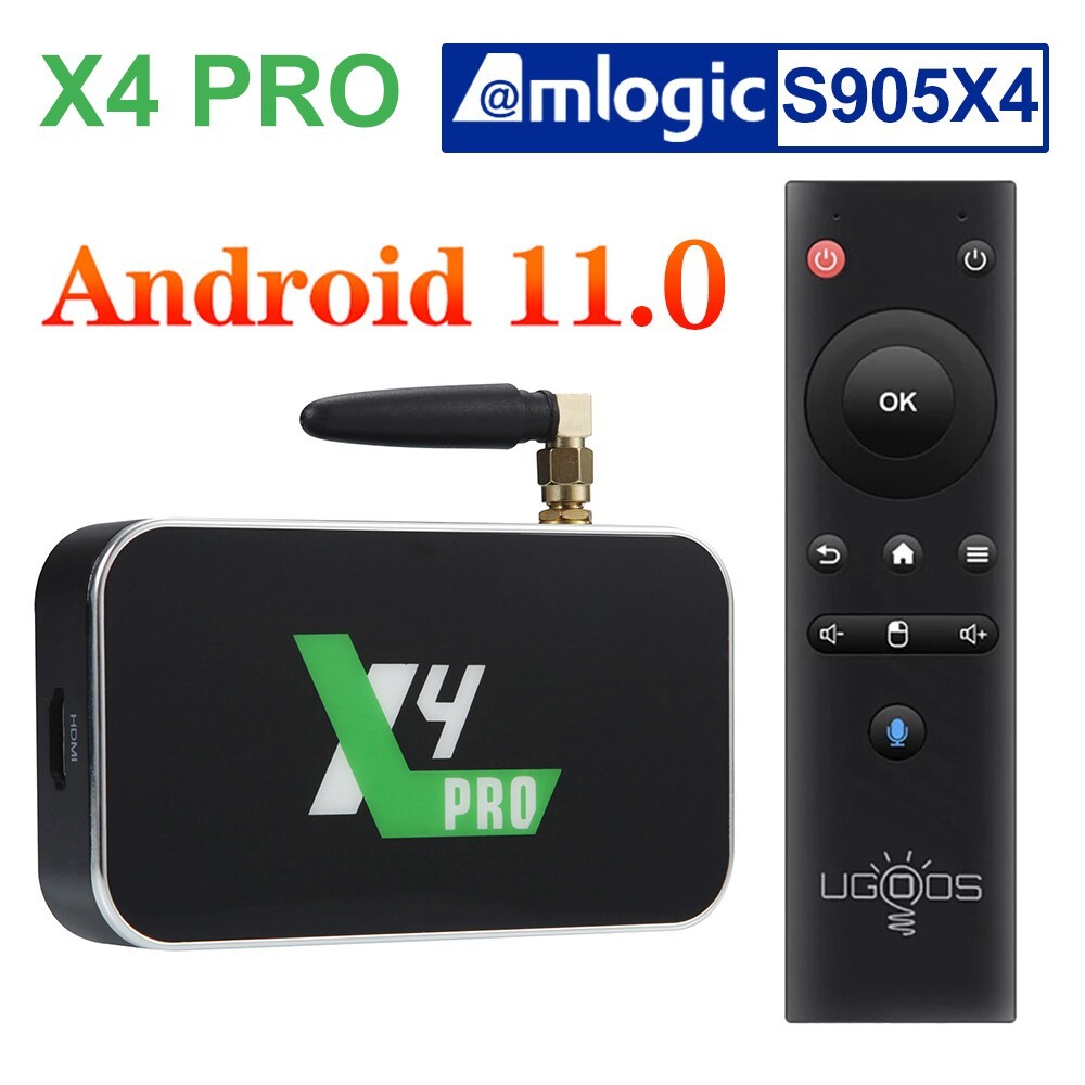 Ugoos X4 Pro TV BOX Android 11 Smart TV Box S905X4 DDR4 4GB 32GB Wifi 1000M