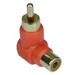 Plastic+Zinc Alloy RCA Right Angle Connector Plug Adapters Lightweight Durable;
