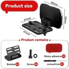 Versatile 2 Pcs Rear Camera Mount – Adjustable & Easy to Use for Safe Driving