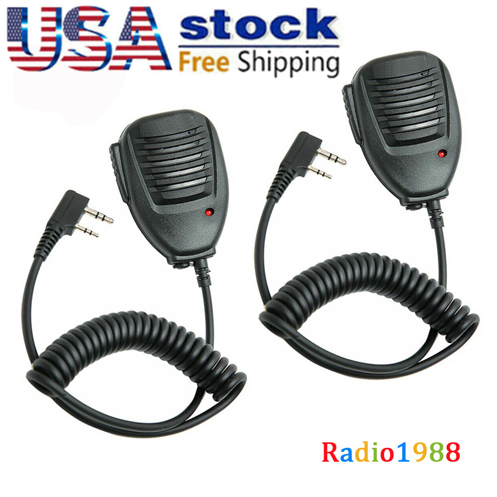 2x Waterproof Shoulder Speaker Mic for UV-5R BF-888S UV-82 TK-350 TK-240 Radio