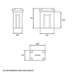 15A-40A M-Case Micro Cartridge 15mm FMM Fuse for Pickup Trucks, Cars and SUVs
