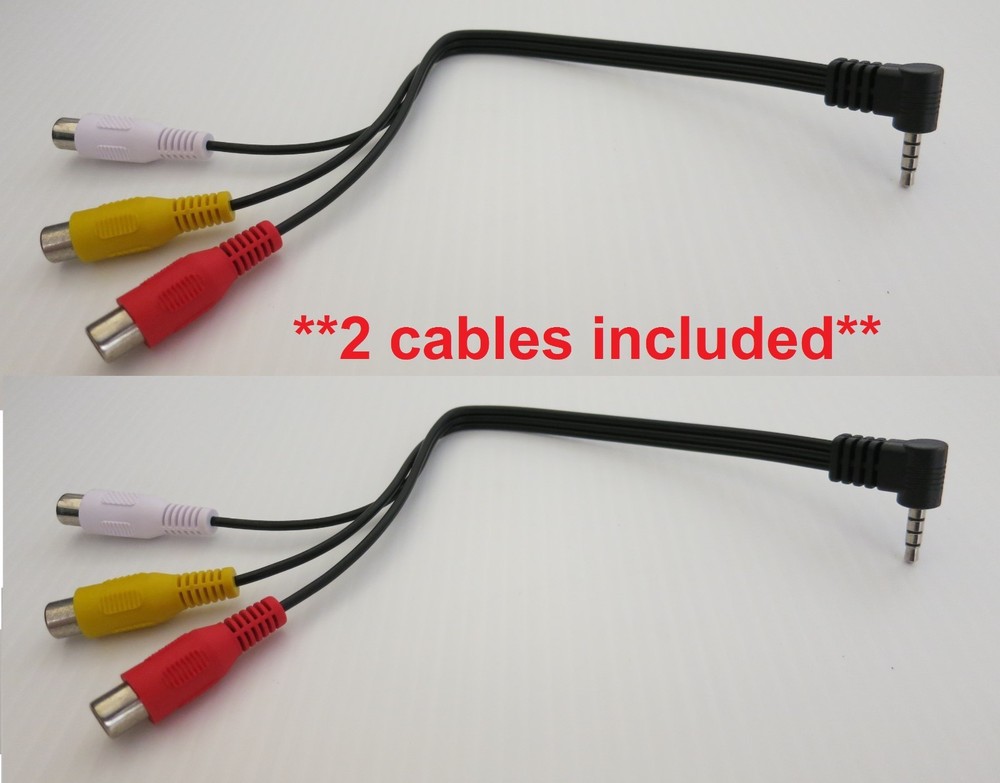3.5mm Male to 3 RCA Female Audio/Video A/V Composite Stereo Cable Adapter 2 pack