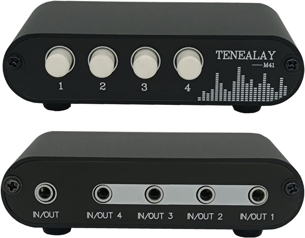 4 in 1 Out / 1 in 4 Out AUX 3.5Mm Stereo Audio Input Signal Source Switcher, 4-W