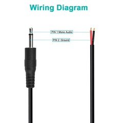 (3 Pack 6 ft Replacement 3.5mm Male Plug to Bare Wire Open End TS 2 Pole Mono 1/