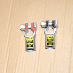 Positive & Negative 4/0 AWG Straight Barrel Top Post Battery Terminal Cable Ends