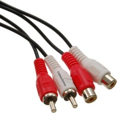 12ft 2-RCA Male to Female Red/White Extension Cable, CablesOnline AV-E412RW