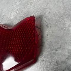 Vintage Red Tail Light Lens Chevron V-Shape Textured Glass Part 13450
