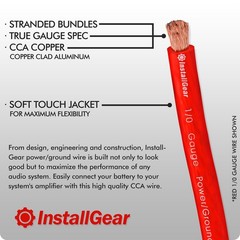 InstallGear 4 Gauge Wire – 50 feet 4 AWG Battery Cable – Copper Clad Aluminum…