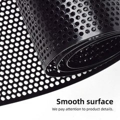 AggAuto Universal 40″x13″ Car Grill Mesh – 4mm Round Hole – Black, Black