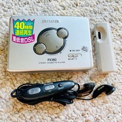 [Rare Full Box] AIWA PX380 Walkman Cassette Player, Awesome Silver ! Working !