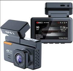 4K Dash Cam Front Rear WiFi GPS 64GB Hardwire Kit Dual Power Night Vision