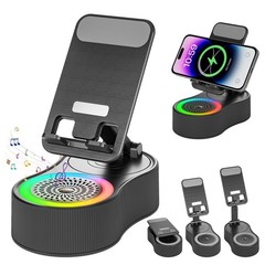 GMOX 5-in-1 Bluetooth Speaker Phone Stand Holder 4000mAh Power Bank LED Light