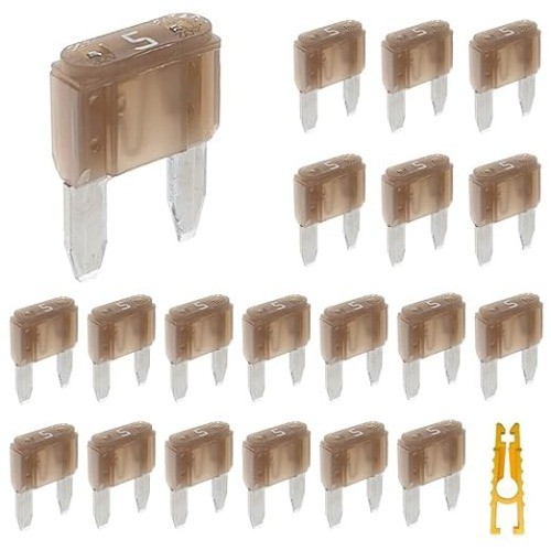 20pcs Mini Blade Fuse and 1 Fuse Puller 5A 32V Fast Blo Lens Color: Mini 5 Amp