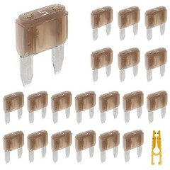 20pcs Mini Blade Fuse and 1 Fuse Puller 5A 32V Fast Blo Lens Color: Mini 5 Amp