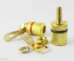 24pcs (12pairs) High Quality Gold Speaker Binding Post 4mm Banana Jack Red+Black