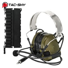 TS TAC-SKY COMTAC III Tactical Headse Removable headband & K 2 Pin Plug Ptt