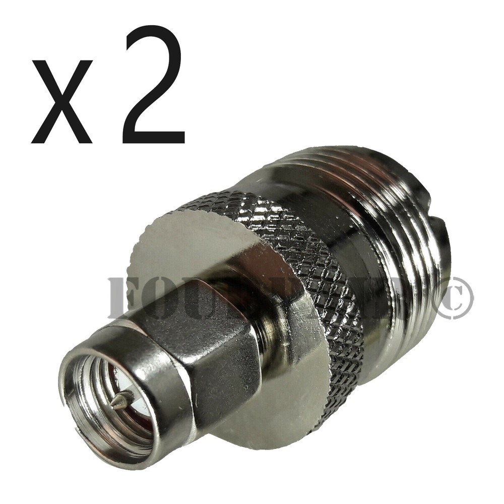 2 Pack – SMA Male to UHF Female SO-239 RF Wifi Coax Adapter Converter Connector