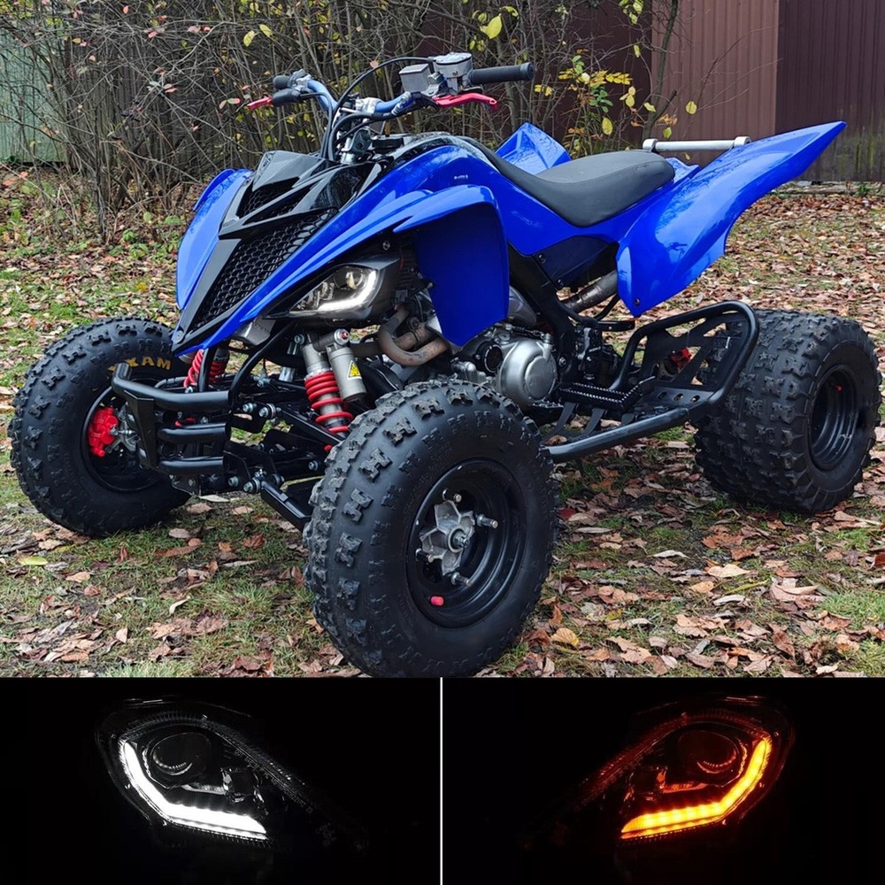 DOT LED Headlights DRL Turn Signal for Yamaha Raptor 250 350 700 YFZ450 450R