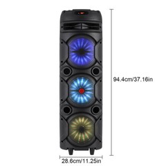 Loud Portable Bluetooth Speaker Dual Sub woofer Party Heavy Bass Sound System