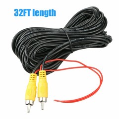 32ft Car RCA Video Extension Cable & Detection Wire for Rear View Backup Camera