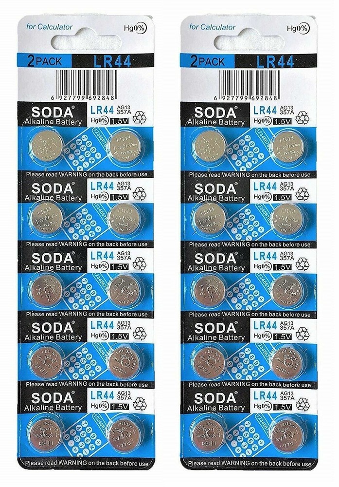 20 pieces LR44 AG13 357A 157 303 A76 L1154 1.55V Alkaline Battery SODA