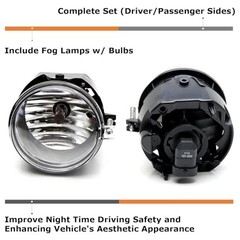 OE-Spec Clear Lens Fog Light Assemblies w/ H10/9145 Halogen Bulbs Version