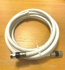 RG6 QUAD SHIELD COAXIAL CABLE WHITE 3GHz 18AWG with f-TYPE COMPRESSION CONNECTOR
