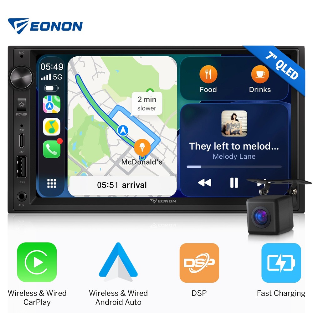X3 2 DIN 7 inch QLED Android Auto Car Stereo Radio Head Unit CarPlay Mirror Link