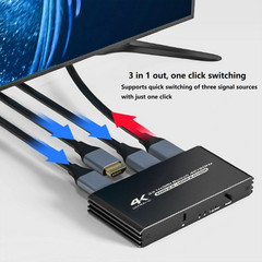 3 Port 4K 3X1 HDMI Switcher 3 In 1 Out HDMI With IR Remote Supporting HDCP2.2