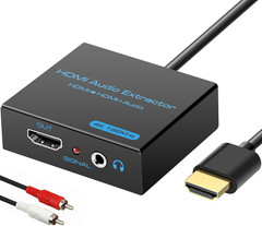 VPFET HDMI Audio Extractor Splitter 4K 3.5Mm Adapter Converter with AUX RCA L