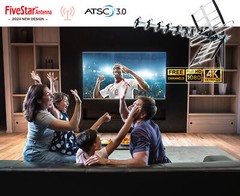 Long-Range Five Star HDTV Antenna 2025 VHF/UHF 4K Antenna Ultimate 200 Mile