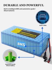 36V 20Ah Lithium Ion Battery Pack 30A BMS 0-800W Motor Power Supply