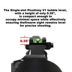 Ultra Slim & Compact and Low Profile Picatinny Anti-Cant Level Bubble V1 Black