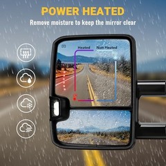 Painted Tow Mirror Switchback Lights Compatible with 2003-2007 Chevy Black