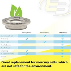 3pc Exell MRB625 1.35V Zinc Air Battery Z625PX PX625 PX13 V625PX