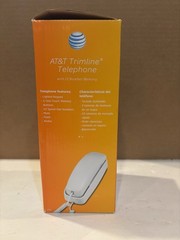 AT&T Trimline Corded Telephone White Lighted Keypad Redial Memory Wall NIB