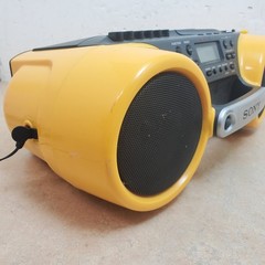 Sony ESP Sports Water Resistant CD Radio Cassette-Corder CFD-980 Yellow Boombox
