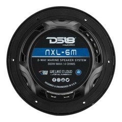 2 Pair DS18 NXL-6M/BK HYDRO Black 6.5″ 1200W 4-Ohm 2 Way Marine Speakers RGB LED