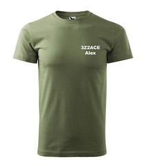 Custom Khaki T-Shirt with Embroidered Call Sign and Name Sizes S-3XL