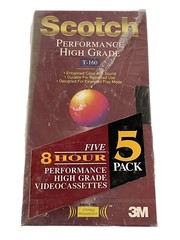 SCOTT 5 Packs New Sealed VHS T-120 Performance High Grade Blank Up to 8HOURS NIB
