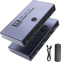 HDMI 2.1 Switch 3 in 1 Out, 8K@60Hz 4K@240Hz/120Hz 48Gbps, HDMI Switcher T01-32