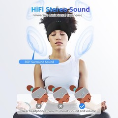 Sleep Headphones Bluetooth 6.0 Headband, 3-IN-1 Sleeping Headband Headphones …
