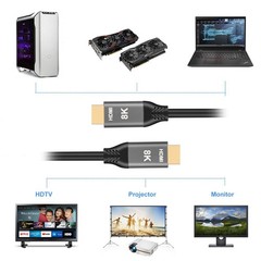 8K HDMI 2.1 Cable 1m 2m 3m 4m Ultra High Speed 8K@60Hz 48Gbps Dynamic HDR eARC