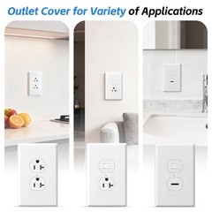 Oversized Duplex Outlet Covers, 6 Pack Jumbo Electrical 6 Pack, White