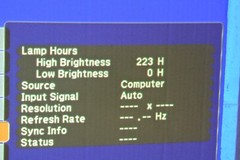Epson EX30 H283A LCD Projector 223 Lamp Hours. NO REMOTE OR POWER CORD