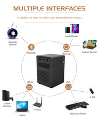 Mini Projector Support 1080P 4K 3D Movies Android 9.0 Wifi Theater Projector