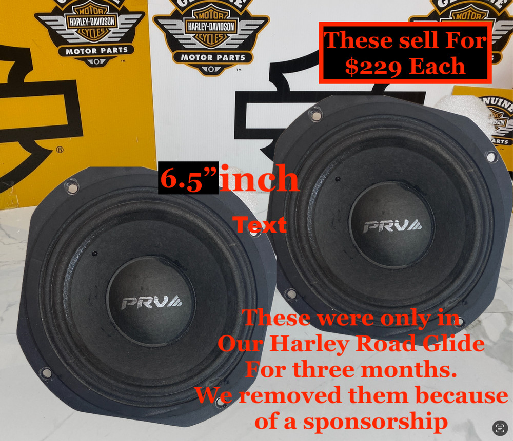 PRV Audio 6MR500NDY4 250W 6 inch Mid-Range Speakers Black Harley Waterproof