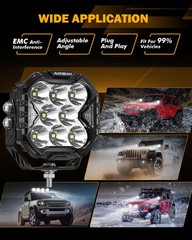 AUXBEAM 4″ LED Driving Light Pods w/ DRL Turn Signal Offroad Cube Ditch Lights