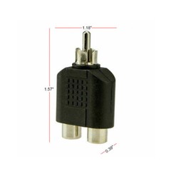 4x 1-Male to 2-Female Cable Adapter RCA Y Splitter AV Audio Video Plug Converter