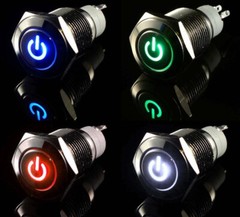 LED Latching ON/OFF Stainless Steel Push Button Panel Mount Switch LOT